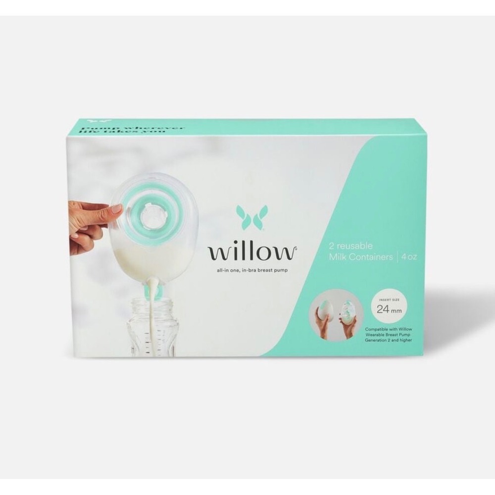 Willow Reusable Milk Containers Two-Pack 24 mm 4 oz. NEW Open Box